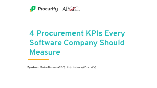 4 Procurement KPIs Software Companies Should Be Measuring Immediately - In Case You Missed It