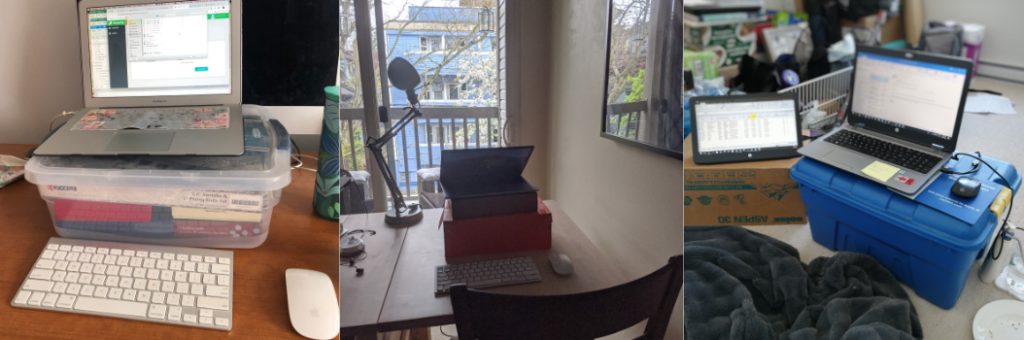 Working From Home: Lessons From Our COVID-19 Contest 2 Creative way to set up your desk with what you have